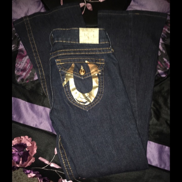 True Religion Denim - Like new True Religion gold foil jeans size 29